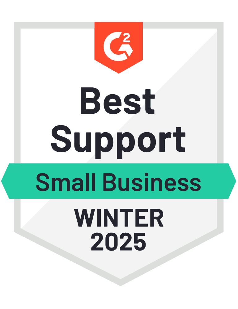 G2 Badge Best Support Winter 2025