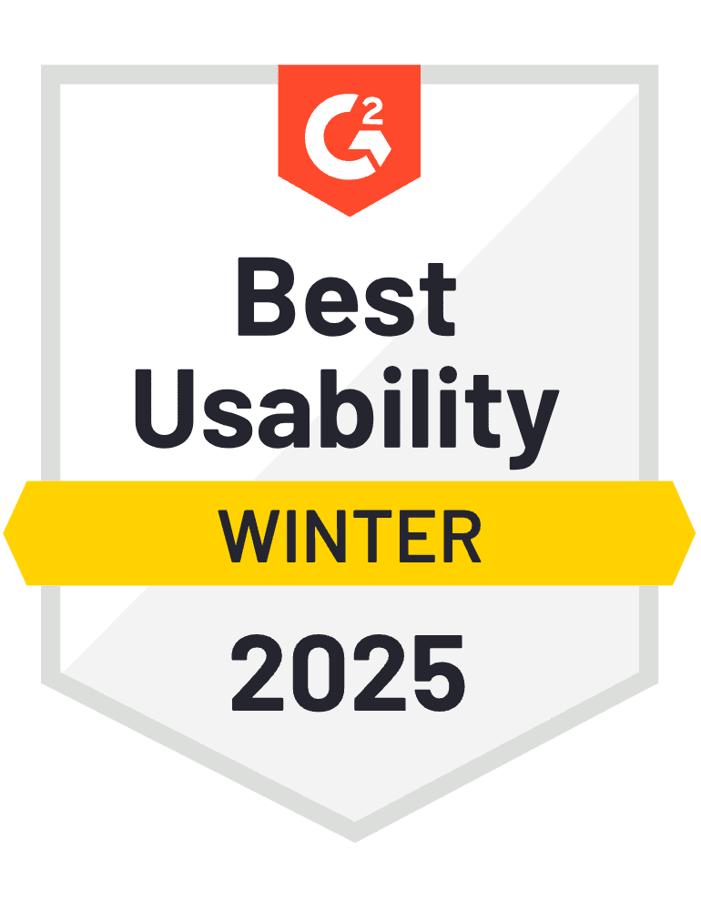 G2 Badge Best Usability Winter 2025